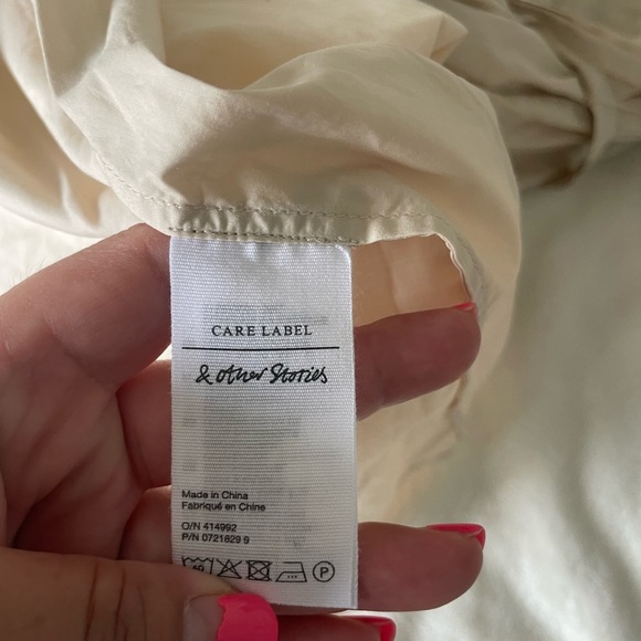 & Other Stories Cream Wrap Dress - Picture 8 of 11